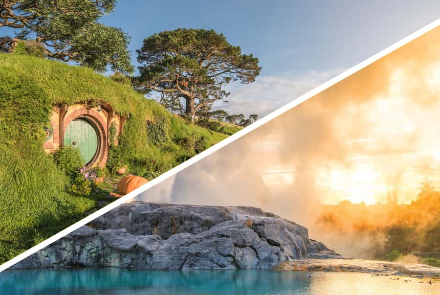 Auckland: Hobbiton and Rotorua Day Tour including Te Puia - Rotorua drive with Tirau and Kaimai range views