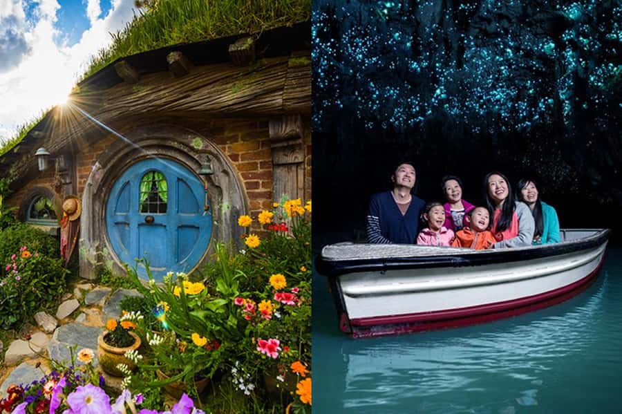 Hobbiton, Waitomo, Rotorua & Taupo 2-Day Tour from Auckland - Waitomo Glowworm Caves: guided cave time plus gondola views